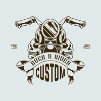 desain logo roccia e cavaliere, templat logo kustom il motore. vettore