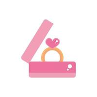 buon san valentino proposta anello in scatola amore design rosa vettore
