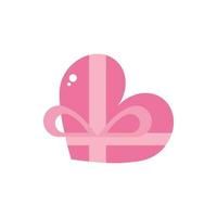 felice giorno di san valentino confezione regalo a forma di cuore amore rosa design vettore