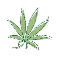semplice icona di cannabis foglia silhouette indica marijuana vettore