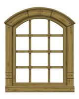 classica finestra ad arco in legno vettore