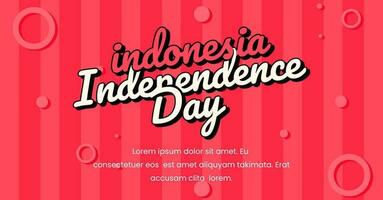Indonesia 17 agosto indipendenza giorno bandiera sfondo con tipografia testo vettore