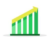 vettore cartello grafico o grafico con frecce. crescente azione mercato o crescente economia