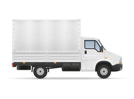 piccolo camion furgone camion per il trasporto di merci merci stock illustrazione vettoriale isolato su sfondo bianco