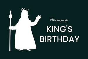 del re compleanno pubblico vacanza corona con silhouette di un' re. vettore