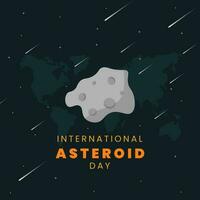 internazionale asteroide giorno vettore grafico. internazionale asteroide giorno celebrazione. piatto design. aviatore design.flat illustrazione.