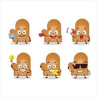 guanti biscotto cartone animato personaggio con vario tipi di attività commerciale emoticon vettore