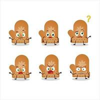 cartone animato personaggio di guanti biscotto con che cosa espressione vettore