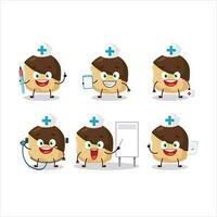 medico professione emoticon con cioccolato limo biscotti cartone animato personaggio vettore