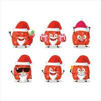 Santa Claus emoticon con rosso Santa Borsa cartone animato personaggio vettore