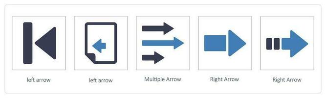 frecce icone come come sinistra freccia, multiplo freccia vettore