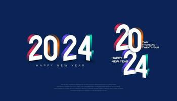 contento nuovo anno 2024 sfondo. vacanza saluto carta design. vettore illustrazione.