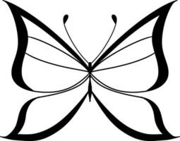 monocromatico etnico farfalla design. anti stress colorazione pagina per adulti. mano disegnato nero e bianca vettore illustrazione