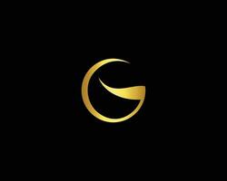 g lettera logo design oro colore vettore icona.