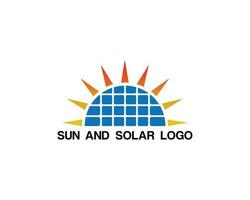 astratto sole e solare energia logo design vettore grafico.