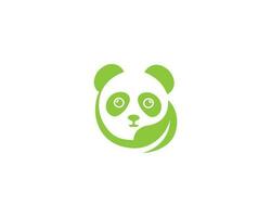 carino panda logo con eco foglia simbolo moderno vettore modello.