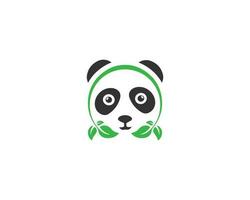 naturel le foglie panda logo con foglia simbolo panda logo design vettore concetto.