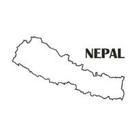 Nepal carta geografica icona vettore