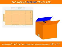 cartone scatola di cartone scatola, Dieline modello, svg, ai, eps, PDF, DXF, jpg, png vettore