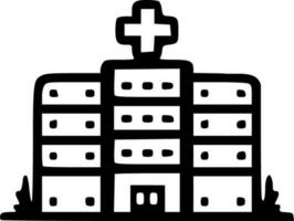 ospedale edificio nero bianca vettore illustrazione