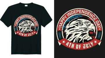 unito stati di americano 4 ° luglio indipendenza giorno t camicia design . vettore Calvo aquila