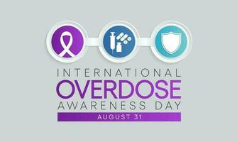overdose consapevolezza giorno è osservato ogni anno su agosto 31, Questo evento è un' potente modo per aderire insieme per ricorda quelli chi perso loro vite per overdose. vettore illustrazione