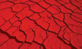 secco Cracked terra rosso suolo terra struttura sfondo, cattivo ambiente vettore concetto