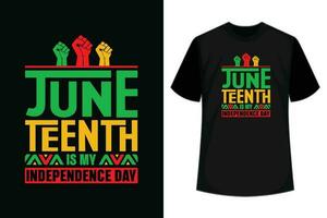 juneteenth è mio indipendenza giorno maglietta design vettore