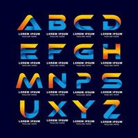 modello di logo del pacchetto di lettere dell'alfabeto creativo in stile gradienti vettore