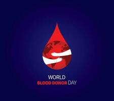 mondo sangue donatore giorno vettore illustrazione. sangue donazione consapevolezza buio manifesto design. emofilia o sangue cancro giorno concetto.