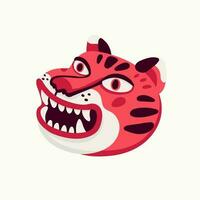 tigre vettore testa, cartone animato tigre divertente viso su bianca sfondo.