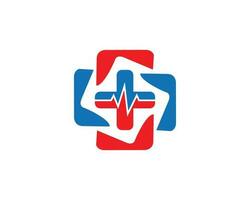 clinico medico attraversare logo design vettore concetto.