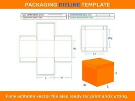 scatola con coperchio, faver regalo scatola Dieline modello vettore