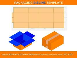 rsc scatola di cartone scatola Dieline modello, svg, ai, eps, PDF, DXF, jpg, png vettore