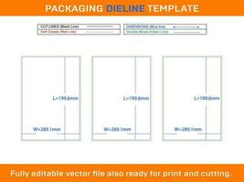 1 adesivo indirizzo etichetta Dieline modello199.6 X 289.1 mm vettore