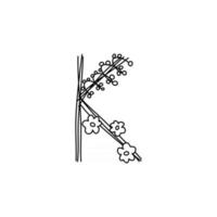 primavera del logo della lettera k in grassetto floreale vintage vettore
