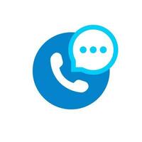 moderno Telefono icona discorso bolla vettore. minimalista chiamata icona piatto design isolato su bianca sfondo vettore