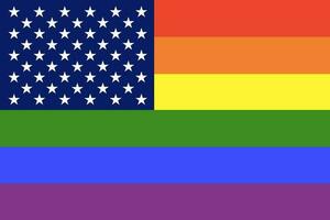 orgoglio bandiera Stati Uniti d'America. lgbt simbolo, arcobaleno colori. unito stati di America gay orgoglio bandiera.