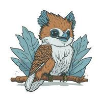 kookaburra uccello animale personaggio cartone animato vettore illustrazione