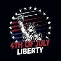 4 ° di luglio libertà - Stati Uniti d'America indipendenza giorno, t camicia, manifesto, illustrazione disegno, vettore grafico