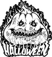 spaventoso fiammeggiante zucche Halloween lettering fuso logo illustrazioni silhouette vettore per il tuo opera logo, merce maglietta, adesivi e etichetta disegni, manifesto, saluto carte pubblicità