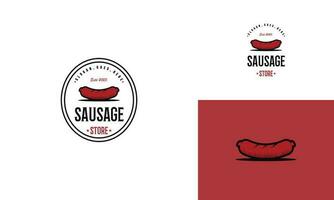 salsiccia cibo illustrazione logo design Vintage ▾ distintivo emblema cartello vettore