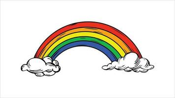 arcobaleno. arcobaleno vettore design illustrazione. arcobaleno icona isolato. arcobaleno con nube design concettuale