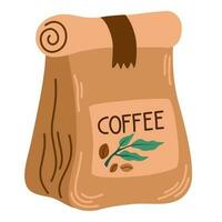 caffè confezione. cartone confezione per memorizzazione caffè. mano disegnato vettore illustrazione nel scarabocchio stile