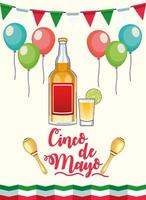 festa di cinco de mayo con bevanda alla tequila vettore