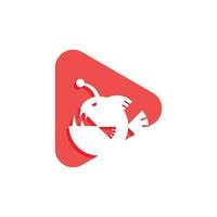 giocare pescatore pesce logo vettore