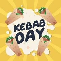 kebab giorno design modello per celebrazione. kebab vettore Immagine. piatto kebab vettore.