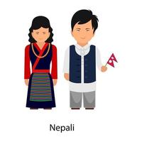 coppia nepalese che mostra vettore