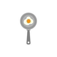 fritte uovo su padella vettore illustrazione. soleggiato lato su fritte uovo con luminosa giallo giogo. frittata per prima colazione piatto design