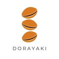 mucchio di giapponese Dorayaki torta illustrazione logo vettore